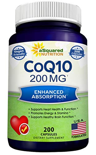 aSquared Nutrition CoQ10 (200 Capsules and 200mg) - High Absorption Vegan CO Q-10 aSquared Nutrition Au supplements