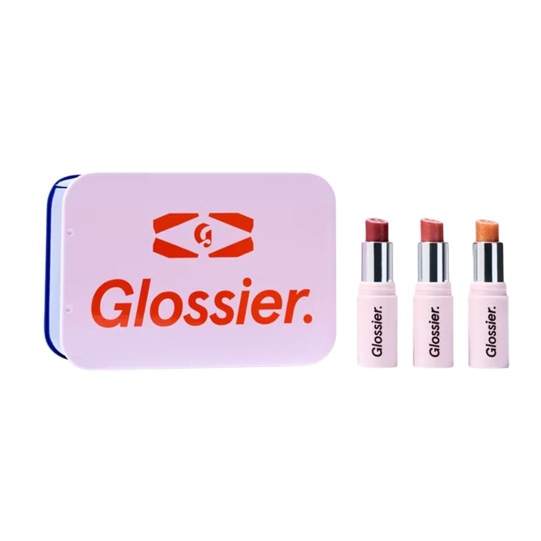 Glossier Mini Ultralip Trio Holiday Gift Set: Pony+, Villa+, Trophy – High-Shine Hydrating Lipstick Minis 0.16 oz Glossier Au supplements