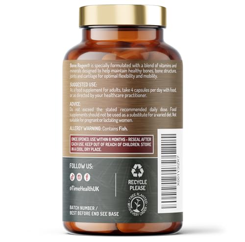 Bone Regen® – Osteo Support – Bone Strength, Density & Fracture Repair – with Calcium, Magnesium Time Health Au supplements