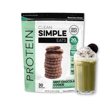 Clean Simple Eats Mint Chocolate Cookie Whey Protein Powder, Natural Sweetened Clean Simple Eats Au supplements