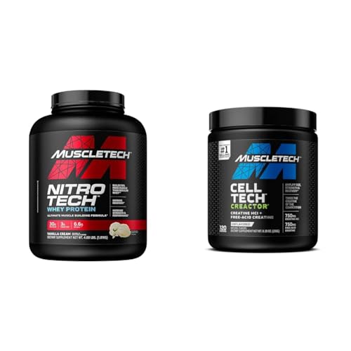 MuscleTech Whey Protein Powder Nitro-Tech | Isolate & Peptides & Cell-Tech Creactor MuscleTech Au supplements