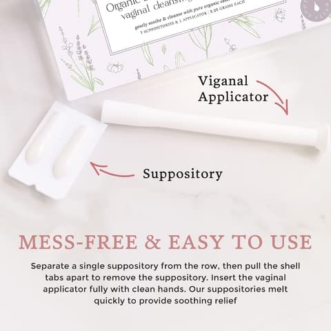 Femallay Lavender and Tea Tree Oil Vaginal Cleansing Suppositories for Hygiene, 100% Natural Melts Femallay Au supplements
