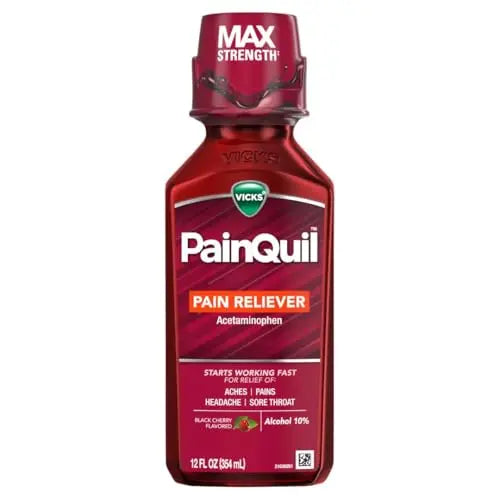 Vicks PainQuil Pain Relief Acetaminophen 1000mg Max Strength‡ Adult Pain Reliever Liquid 12oz, Backache Headache Relief, 1 Daytime Pain Reliever Vicks Au supplements