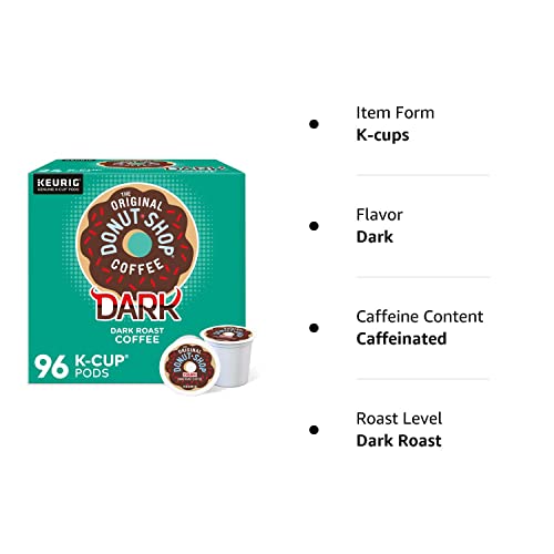 The Original Donut Shop Dark Coffee, Keurig Single-Serve K-Cup Pods, Dark Roast, 96 Ct The Original Donut Shop Au supplements