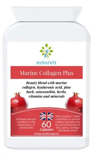 InfiniVit Marine Collagen Plus Blend Capsules - Hair Growth Enhancer with Enriched Vitamin C and Vitamin E InfiniVit uk supplements