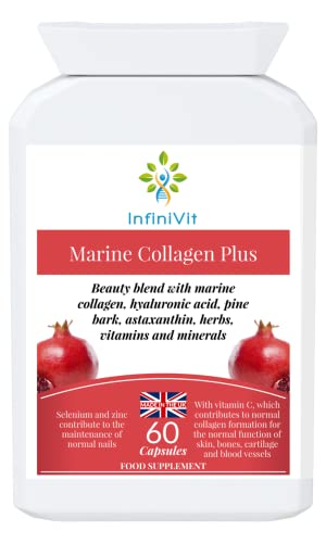 InfiniVit Marine Collagen Plus Blend Capsules - Hair Growth Enhancer with Enriched Vitamin C and Vitamin E InfiniVit Au supplements