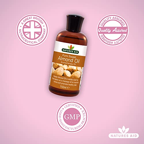 Natures Aid Almond Oil, Pure, Sweet Almond Oil, Massage Oil, Suited to Dry, Sensitive Skin natures aid Au supplements