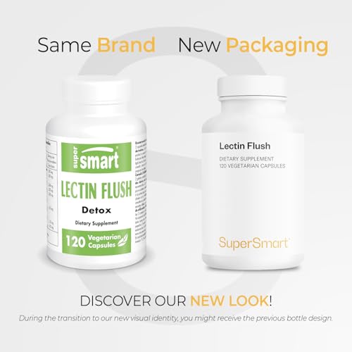 Supersmart - Lectin Flush - Lectin Blocker Shield Supplement - Digestive Support & Detox - Intolerances & Food Allergies - Intestinal Health | Non-GMO & Gluten Free - 120 Vegetarian Capsules Supersmart Au supplements