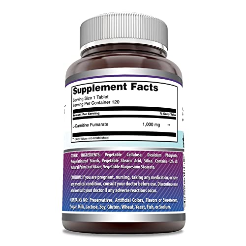 Amazing Formulas L-Carnitine Fumarate 1000Mg 120 Tablets Supplement | Amino Acid Amazing Nutrition Au supplements