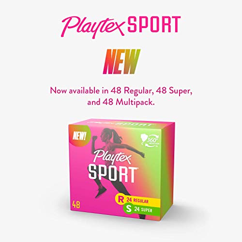 Playtex Sport Tampons, Regular Absorbency, Fragrance-Free - 48ct (Packaging May Vary) PLAYTEX Au supplements