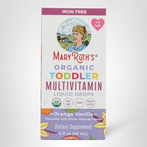 MaryRuth's Toddler Multivitamin | Vitamin A C D E B6 B12 Zinc | Healthy Growth Support | Immunity | Bone Health | Cognitive Function | Organic | Sugar Free | Vegan | Non-GMO | 2 Fl Oz | 30 Day Supply MARYRUTH'S Au supplements