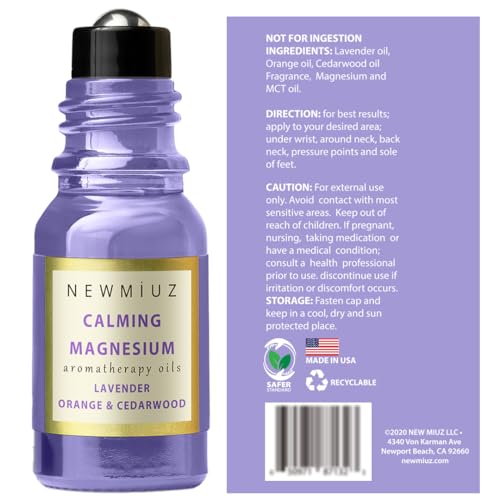 Calm Magnesium Roller Lavender Orange Cedarwood Essential Oil Roll On Calming Aromatherapy Self Care New Miuz Au supplements