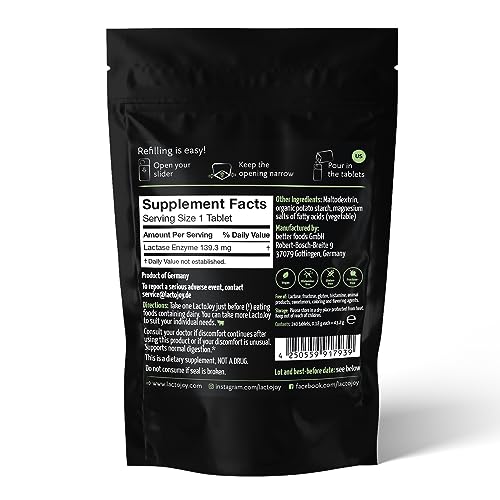 LactoJoy Lactase Pills I 240 Pieces Refill Package I Powerful Lactase Enzymes for Lactose LactoJoy Au supplements