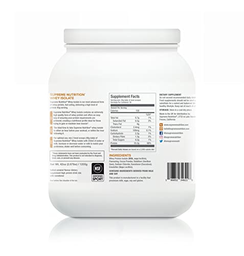 Supreme Nutrition Whey Protein Isolate | 1.2kg - 30 Servings | 33g of Pure Whey Isolate Per Serving Supreme Nutrition Au supplements