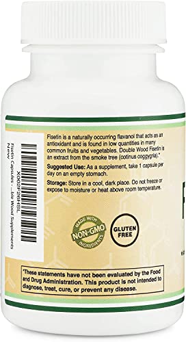 Fisetin Supplement - 100mg of Bioactive Flavnonols, 60 Count (Natural Bioflavonoid Double Wood Supplements Au supplements