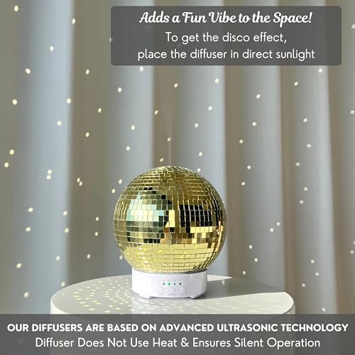 Disco Ball Diffuser Rotating - 300 ML Mirror Ball Oil Diffuser, Essential Oils Diffusers for Home SCANDINORDICA Au supplements