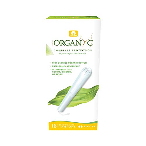 ORGANYC Hypoallergenic 100% Organic Cotton Internal Tampons with Applicator, REGULAR, 16-count Organyc Au supplements
