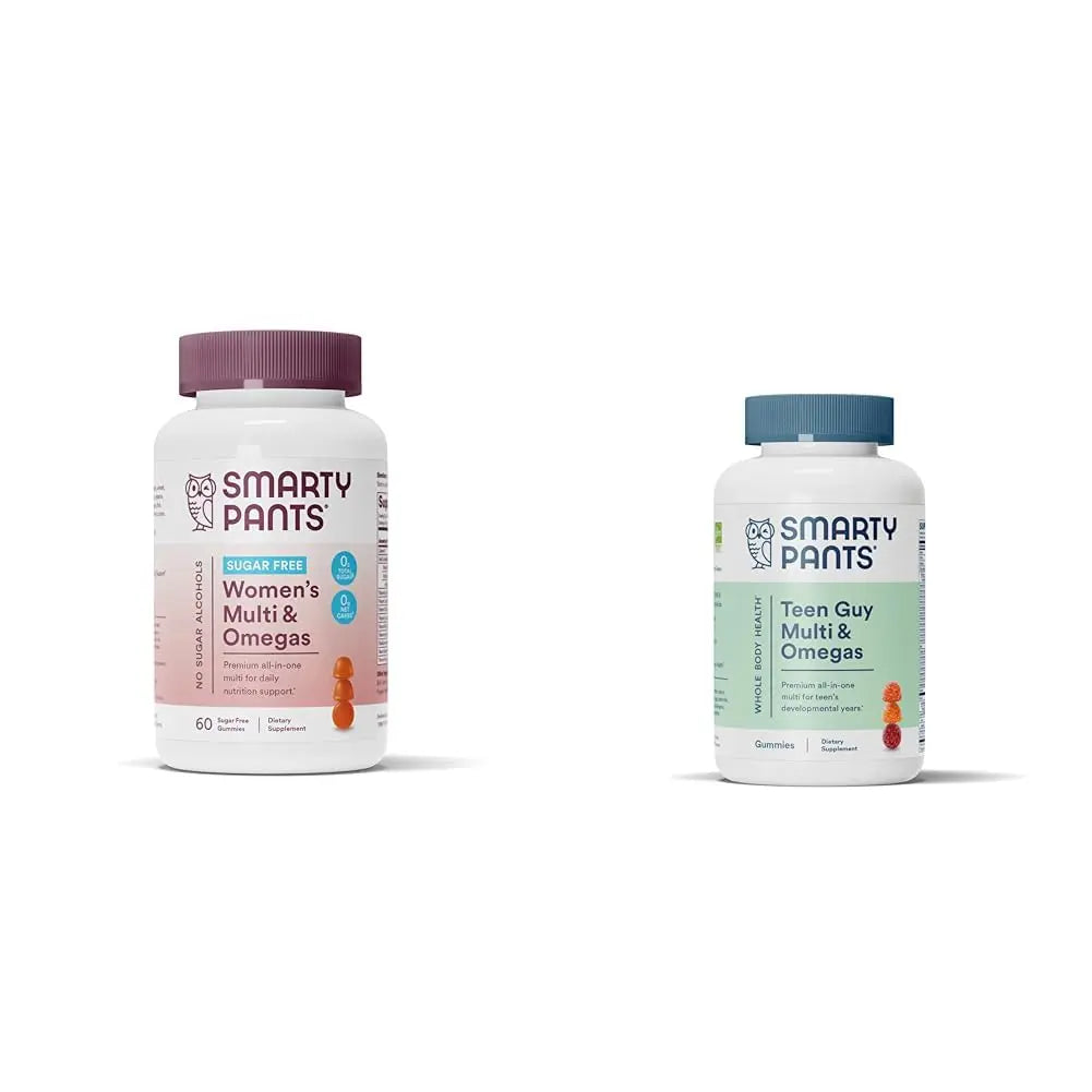 SmartyPants Women's Multivitamin Gummies, Sugar Free: Biotin, Methylfolate, Omega 3 (ALA), Vitamin D & Teen Guy Multivitamin Gummies: Omega 3 Fish Oil (EPA/DHA), Vitamin D3, C, Vitamin B12, B6 SmartyPants Au supplements