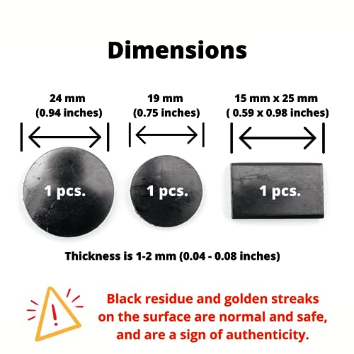 KarelianMasters Shungite Stone Stickers - Natural Stone Adhesive Plates for Phones (Set of 3 Plates) KARELIANMASTERS Au supplements