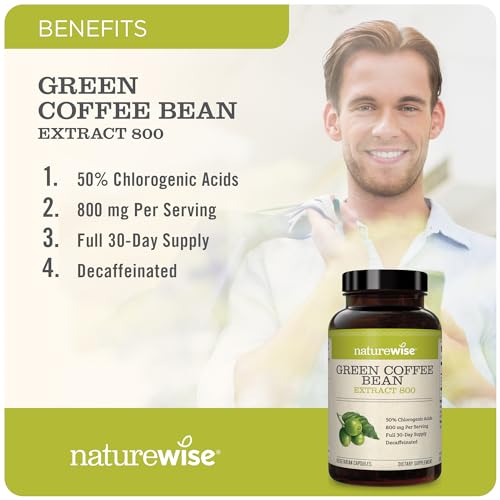 NatureWise Green Coffee Bean Extract - Pure Green Coffee Bean Capsules 800mg NatureWise Au supplements