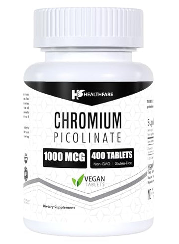 Chromium Picolinate 1000mcg | 400 Tablets | Support Carbohydrate Breakdown & Metabolism Healthfare Au supplements