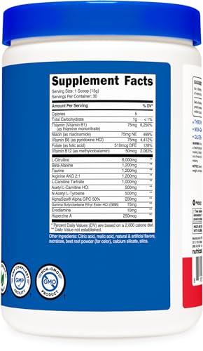 Nutricost Stim-Free Pre-Workout Powder Fruit Punch 30 Servings - Gluten Free, Non-GMO Nutricost Au supplements