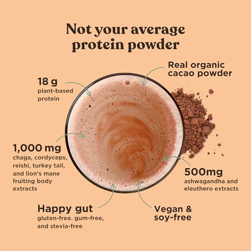 Four Sigmatic Organic Plant-Based Protein Powder Creamy Cacao Protein with Lion’s Mane Four Sigmatic Au supplements