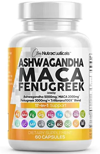 Ashwagandha 5000mg Maca Root 2000mg Fenugreek 3000mg Suppleme Clean NutraceuticalsAU supplements