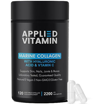 Applied vitamin Marine Collagen Capsules 2000mg-Enhance with Hyaluronic Acid, Zinc, Vitamin C & Biotin 120 Applied Vitamin Au supplements