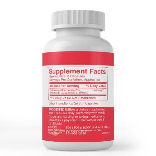 Pure Original Ingredients Berberine, (100 Capsules) Always Pure, No Additives Or Fillers PURE ORIGINAL INGREDIENTS Au supplements