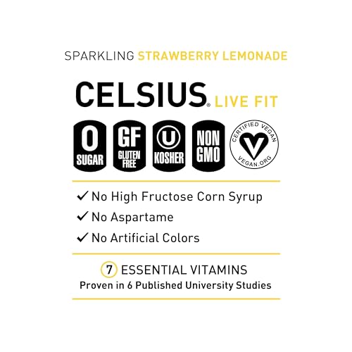 CELSIUS Sparkling Strawberry Lemonade, Functional Essential Energy Drink, 12 Fl Oz CELSIUS Au supplements