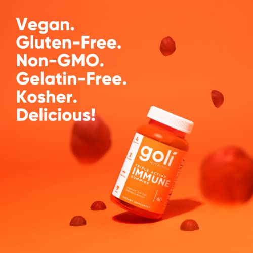 Goli Immune Vitamin Gummy - 60 Count - Elderberry, Vitamin C, D & Zinc, Vegan, Non-GMO Goli Au supplements