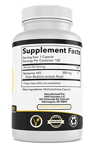 HMS Nutrition 550mg Berberine HCL from Berberis Aristata Root HMS Nutrition Au supplements