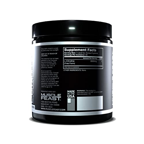 Muscle Feast Premium Vegan L-Citrulline Powder, Enhance Muscle Pumps, Improve Muscle Muscle Feast Au supplements