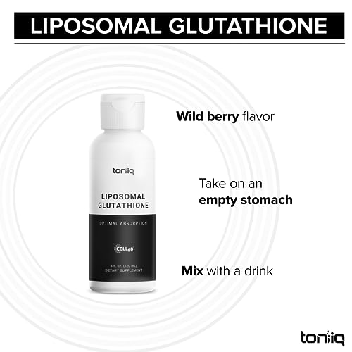 Lab Tested Ultra Bioavailable Liposomal Glutathione - 4 fl. oz Mixable Wild Berry Natural Toniiq Au supplements