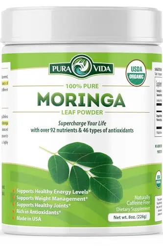 PURA VIDA MORINGA Moringa Powder Organic Single Origin - Premium 100% Leaf Powder PURA VIDA MORINGAAU supplements