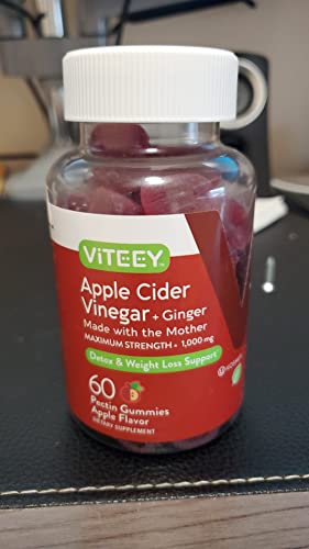 Apple Cider Vinegar Gummies 1,000mg Plus Ginger, ACV with The Mother, Detox Cleanse Viteey Au supplements