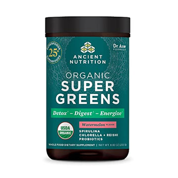 Ancient Nutrition Organic Watermelon Supergreens, 8.82 OZ Ancient Nutrition Au supplements