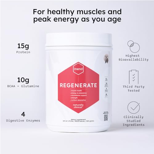 MEND Regenerate, Post Workout Recovery, Immune Support, and Sports Nutrition Supplement for Men and Women - Natural, Gluten Free, and Non-GMO - Cocoa Protein Powder, 20 Servings MEND Au supplements