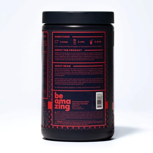 BEAM Be Amazing Vegan Pre-Workout Powder | Energy Booster Powdered Drink with All BEAM Au supplements