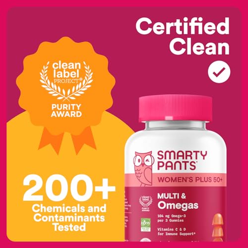SmartyPants Multivitamin Gummy for Women 50 and Over - Improved Formula: Omega 3 (DHA/EPA), Methylfolate, CoQ10, Vitamin D3, C SmartyPants Au supplements