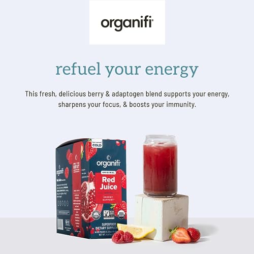 Organifi Red Juice - Vegan Energy Powder - Berry-Flavored Adaptogen Drink - Caffeine Organifi Au supplements
