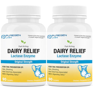 Puregen Labs Dairy Relief Natural Fast Acting Lactase Enzyme 3000 FCC, Lactose Intoleran P Puregen Labs Au supplements