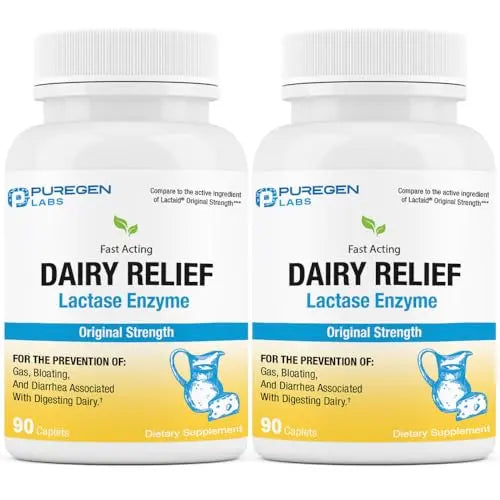 Puregen Labs Dairy Relief Natural Fast Acting Lactase Enzyme 3000 FCC, Lactose Intoleran P Puregen LabsAU supplements