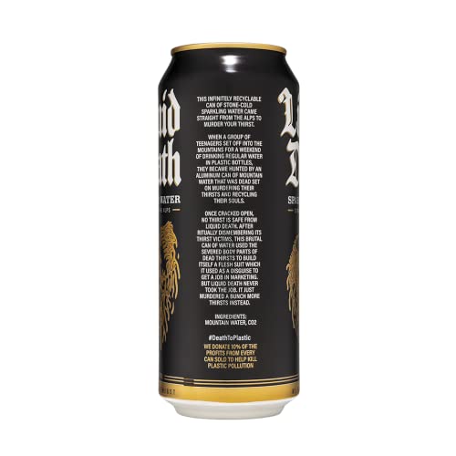 Liquid Death Sparkling Mountain Water, 16.9 oz Tallboys (18-Pack) Liquid Death Au supplements