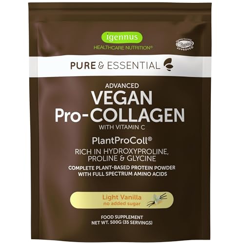 Vegan Collagen Powder, Natural Vanilla Flavour, Plant-Based Peptide Protein Supplement Igennus Healthcare Nutrition Au supplements