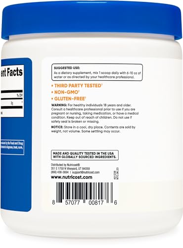 Nutricost Pure L-Citrulline (Base) Powder 250 Grams Nutricost Au supplements