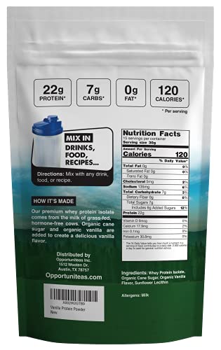 Opportuniteas Vanilla Whey Protein Powder - Grass Fed Whey Isolate + Real Sugar & Vanilla Opportuniteas Au supplements