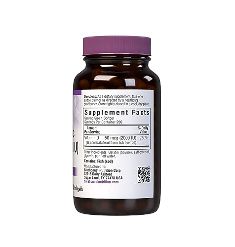 Bluebonnet Nutrition Vitamin D3 2000 IU50 mcg High Potency Immune Support Bluebonnet Au supplements