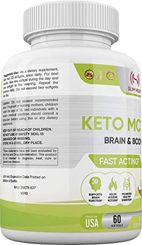 Slim Heat Keto MCT Oil Capsules with C8 & C10 - Fast Acting Ketosis Brain & Body Fuel Slim Heat Au supplements